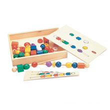 Educational Classical Wooden Beads Sequence Box Toy for Kids